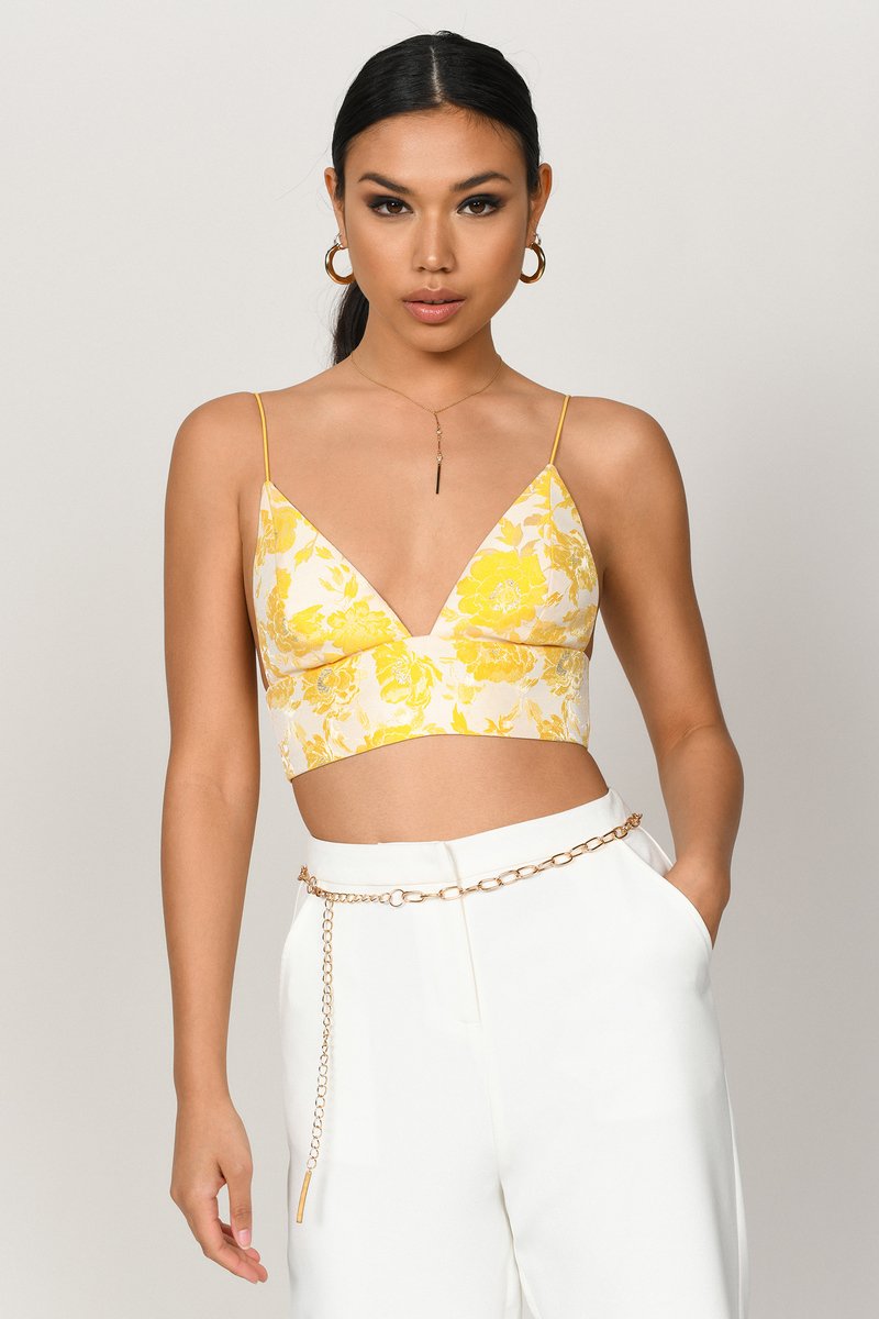 yellow cropped top
