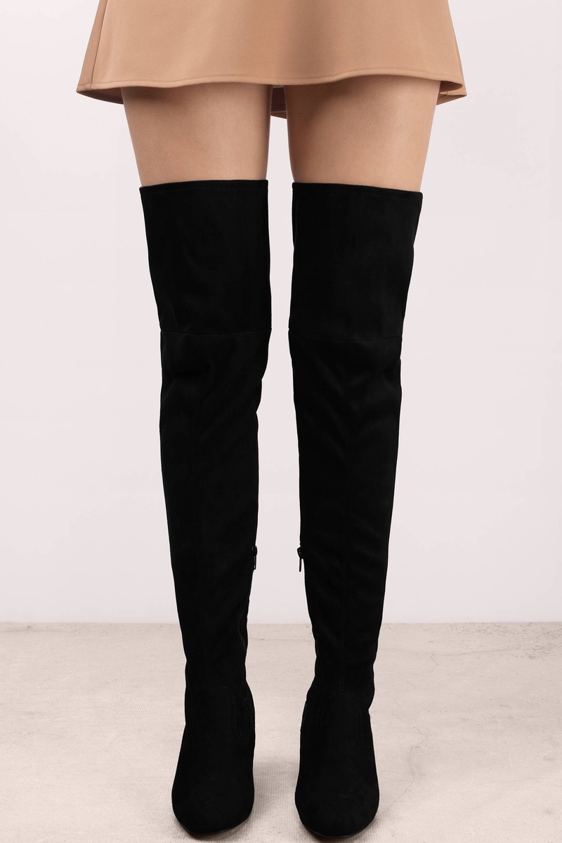 Black Boots - Black Boots - Thigh High Boots - $49.00