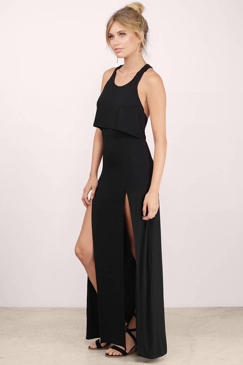 Sexy Black Maxi Dress - Black Dress - Racerback Dress - $64.00