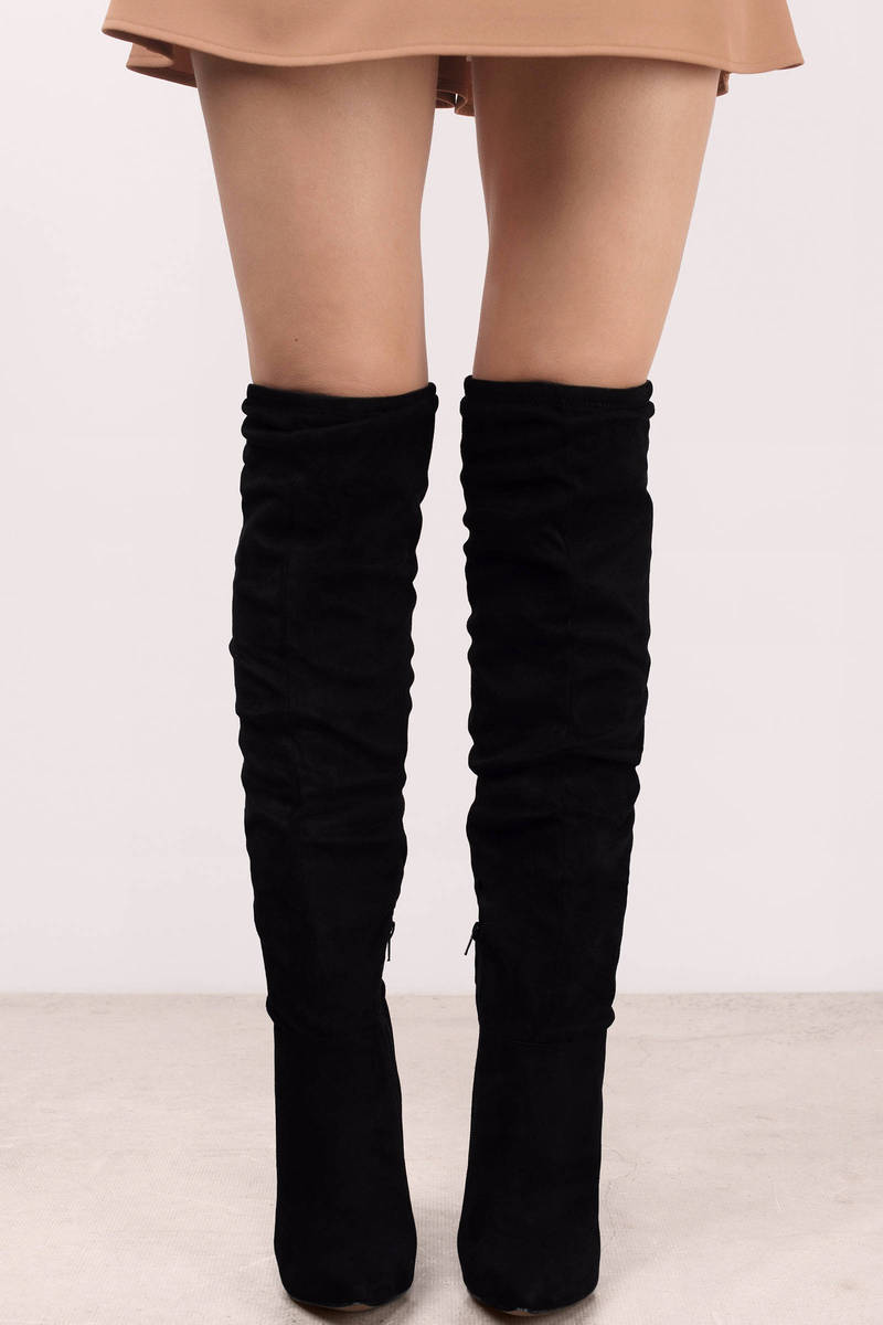 Black Boots - Black Boots - Stiletto Heel Boots - Black Shoes - $66