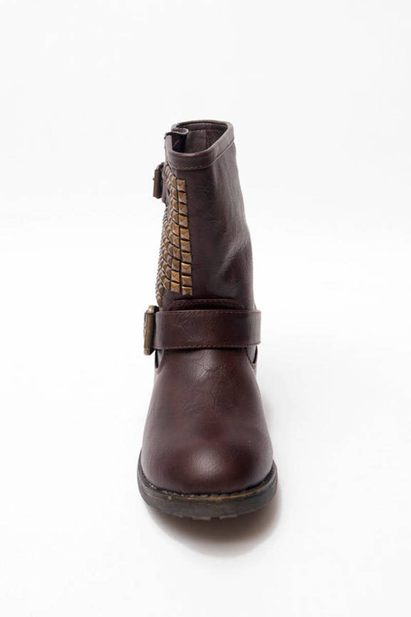 Italo Moto Boots In Brown - $49 | Tobi US