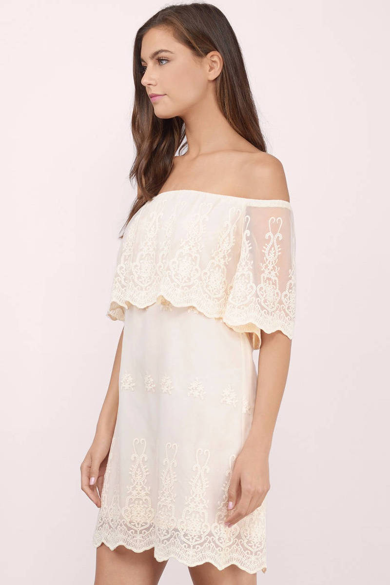 Cream shift dress