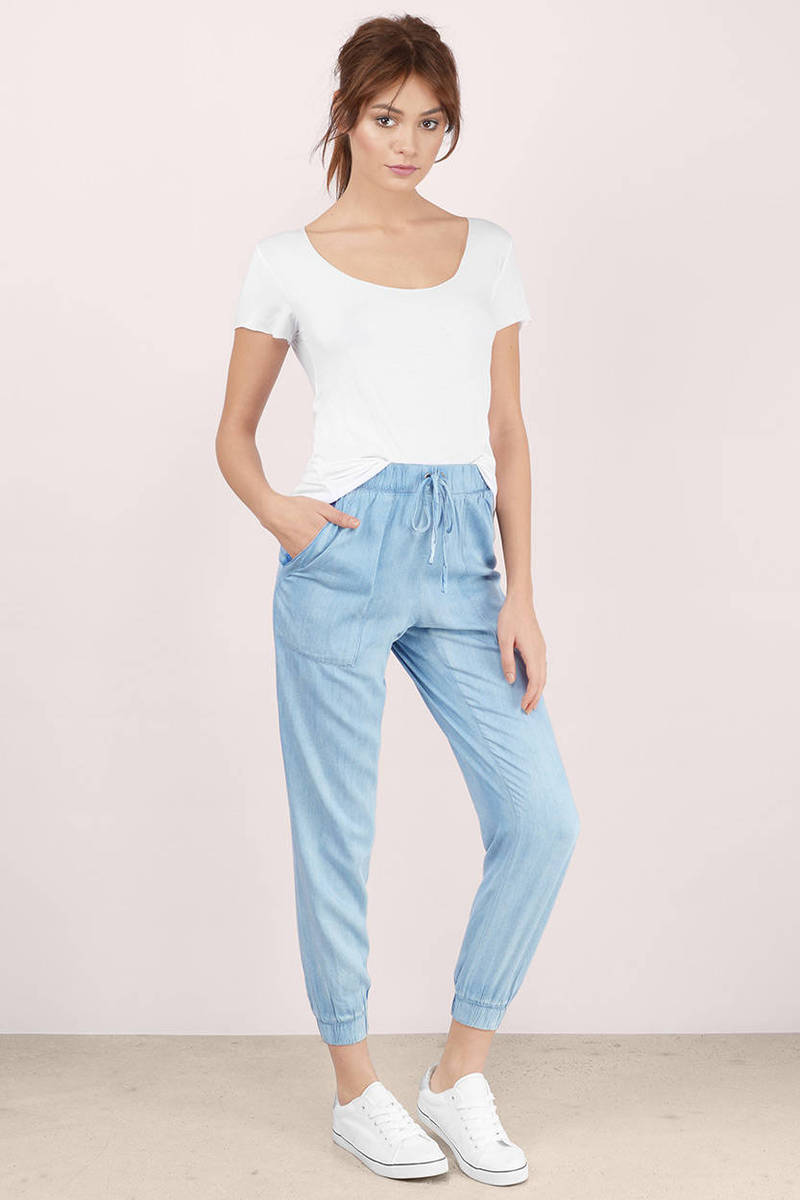 Cool Girl Chambray Joggers - $88 | Tobi US