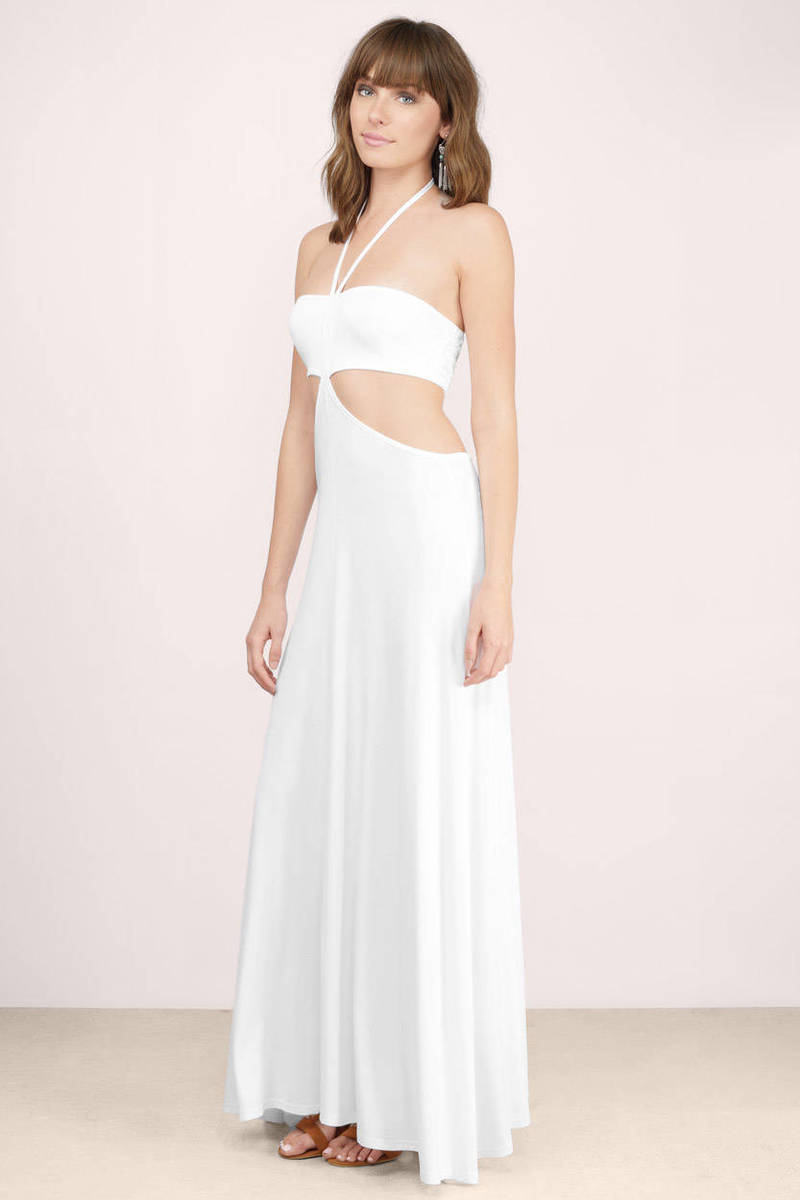 Sexy Ivory Maxi Dress - Cut Out Dress - Ivory Dress - Maxi Dress - $11 ...