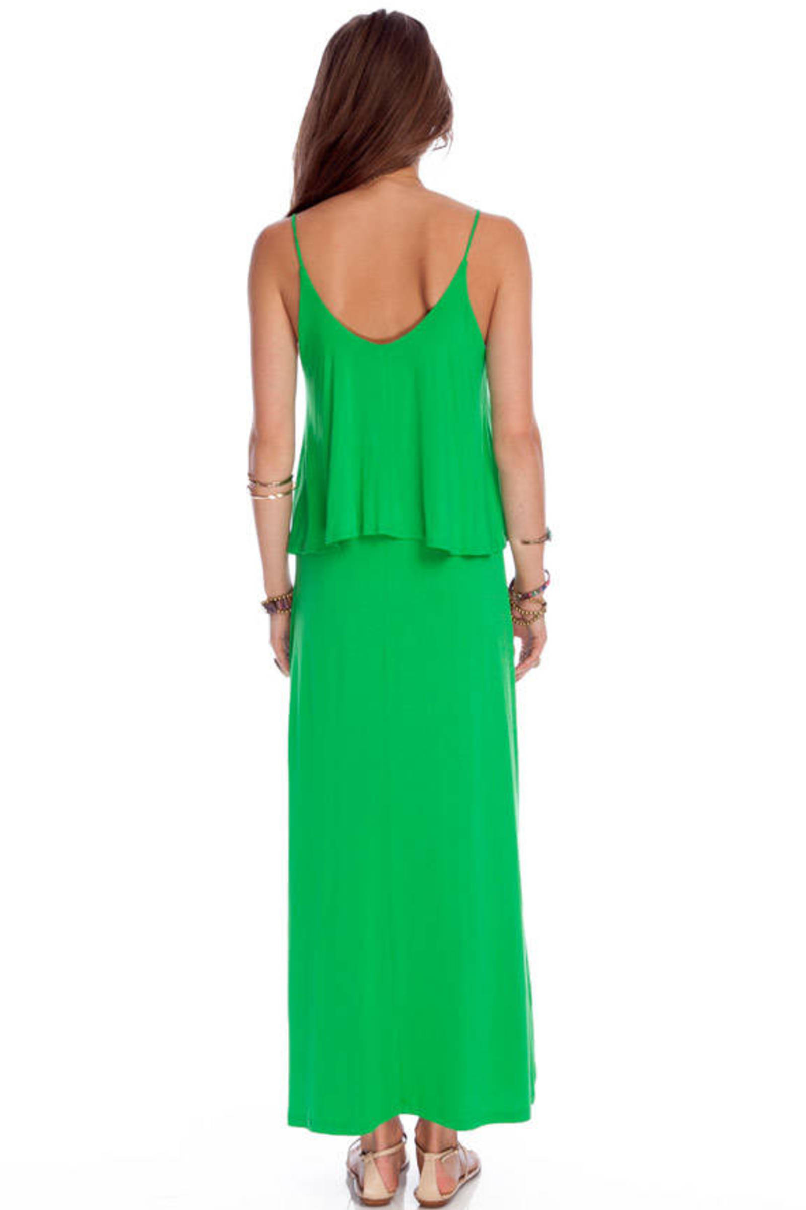 Shed a Tier Maxi Dress in Kelly Green - $41 | Tobi US