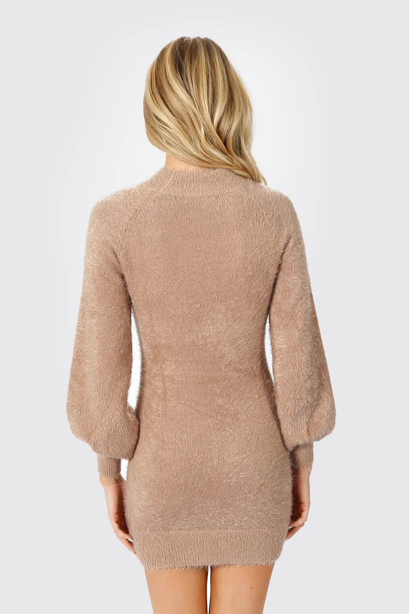 sweater dress mock neck