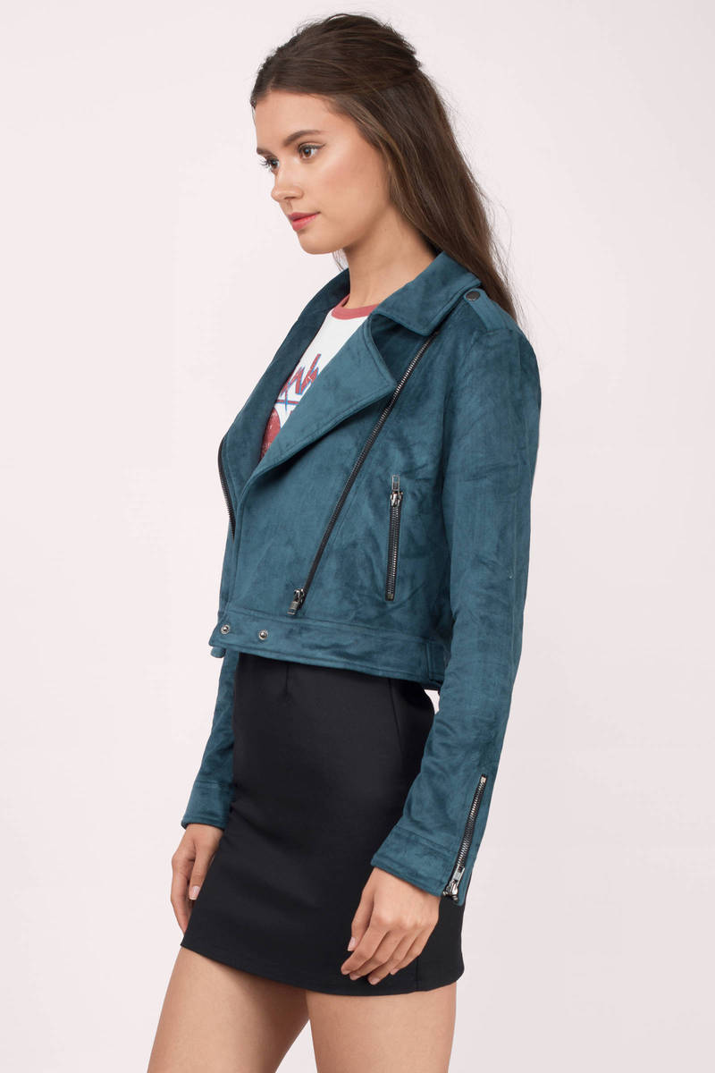 Teal Jacket  Moto Jacket  Cropped  Jacket  Green Jacket  