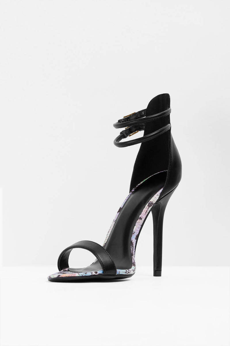 Adele Double Strap Stiletto Heels in Black - $16 | Tobi US
