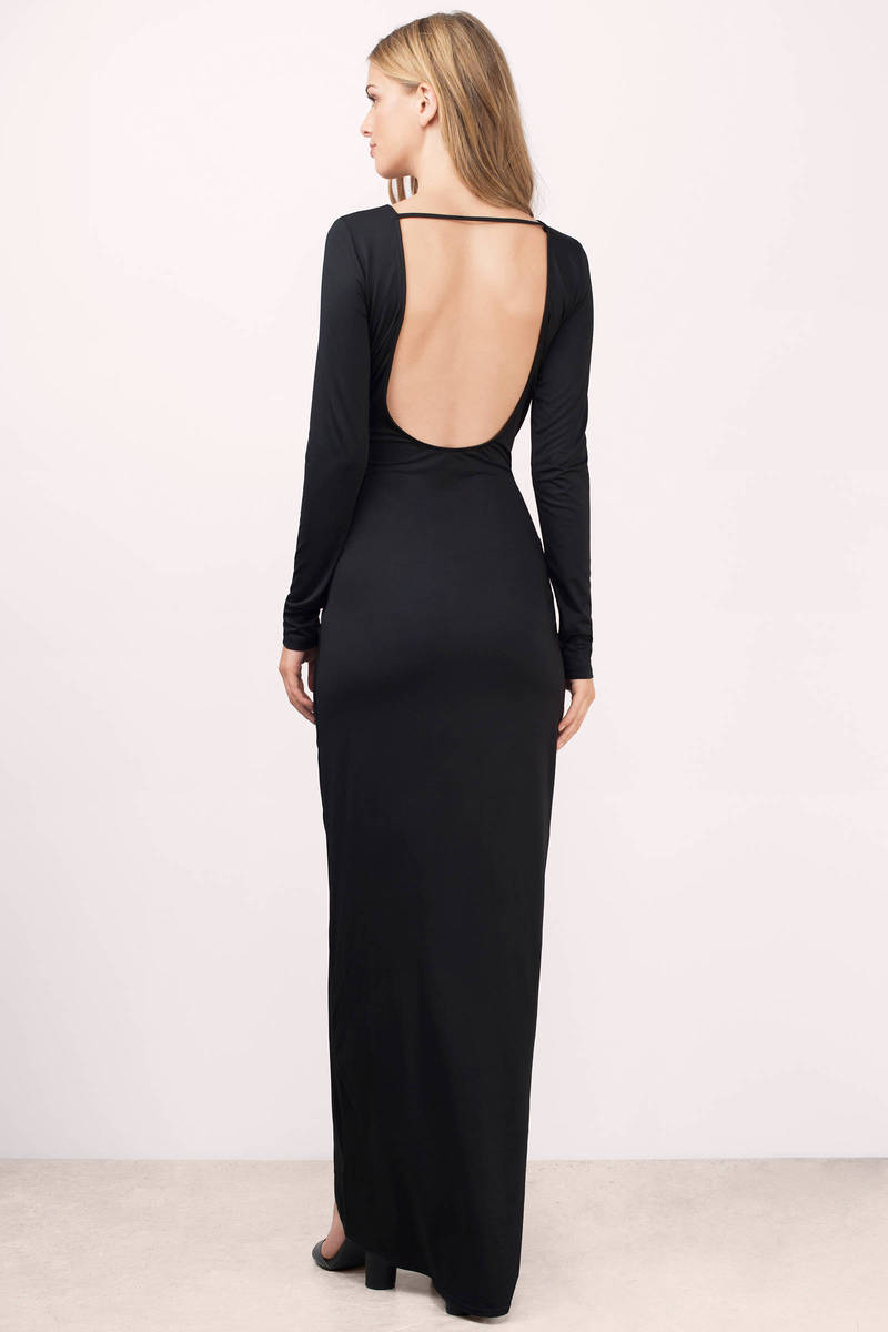 Sexy Black Maxi Dress - Black Dress - Open Back Dress - $24.00