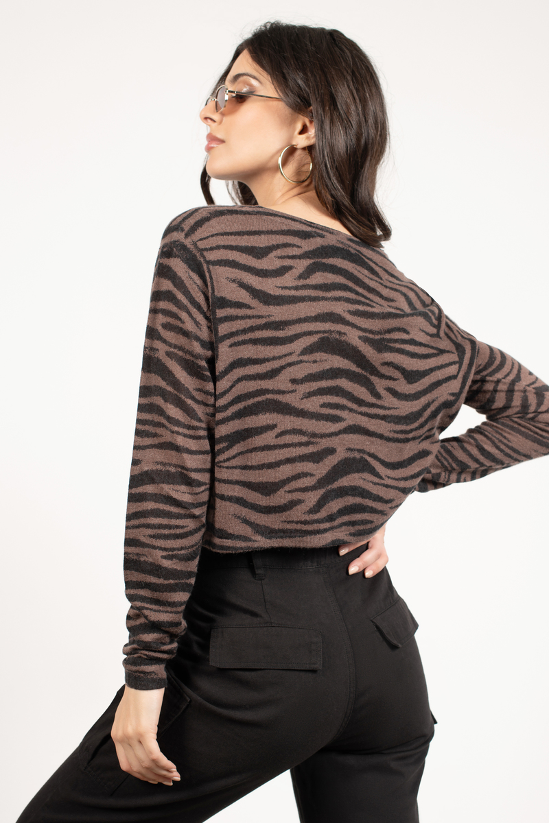 brown zebra sweater