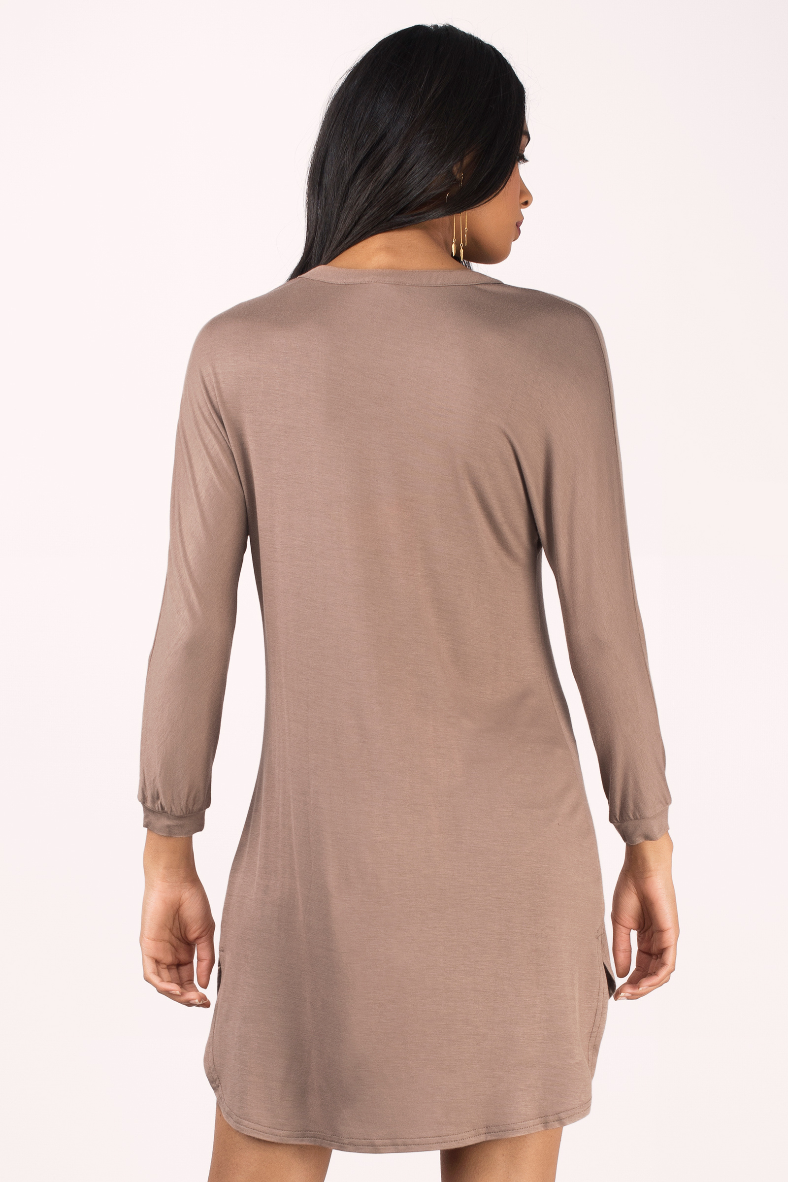 taupe t shirt dress