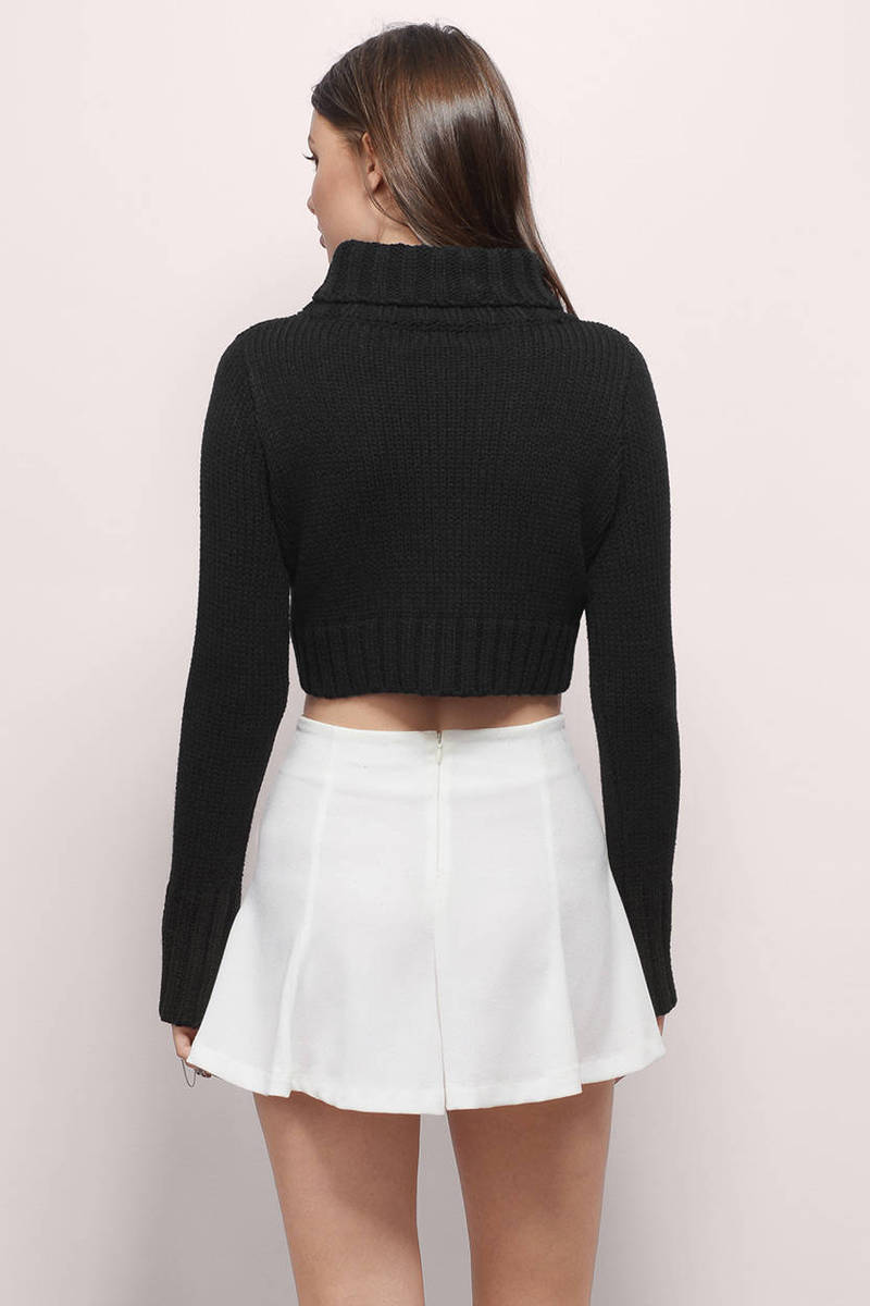 Black Sweater - Turtleneck Sweater - Dark Black Sweater - $8 | Tobi US
