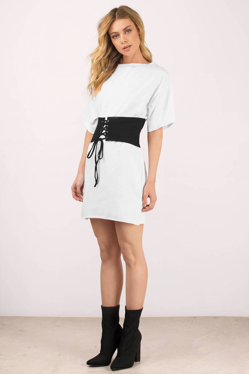 Keep Me White Black Waistbelt T Shirt  Dress  Tobi GB