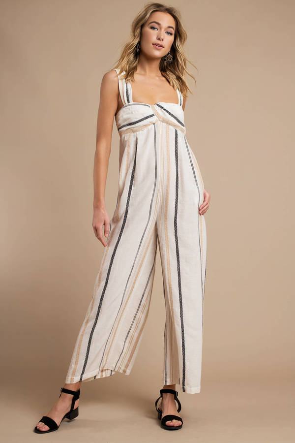 striped one piece jumpsuit