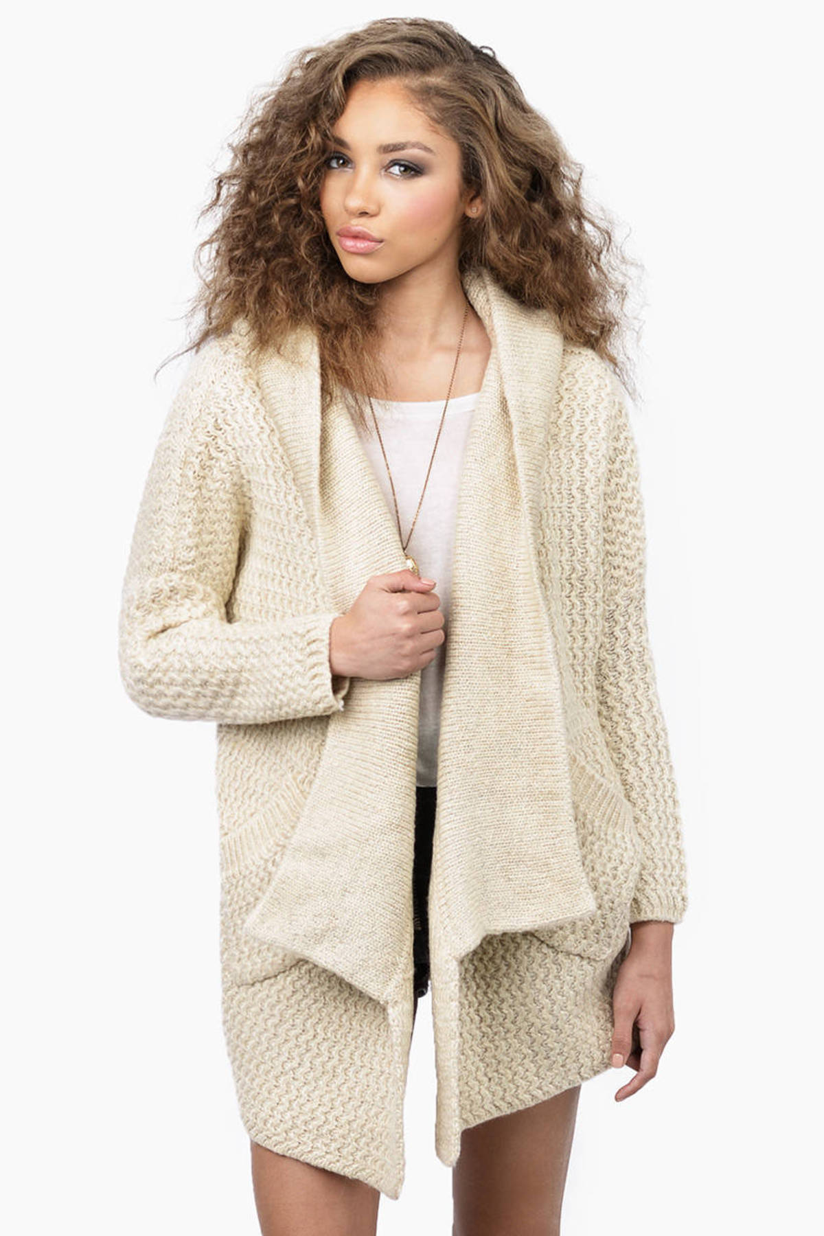 Knit Wit Cardigan in Beige 32 Tobi US