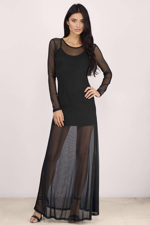 Black Maxi Dress - Black Dress - Long Sleeve Dress - Black Maxi - $33 ...