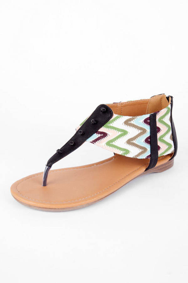 Agency Zig Zag Sandals in Black - $17 | Tobi US