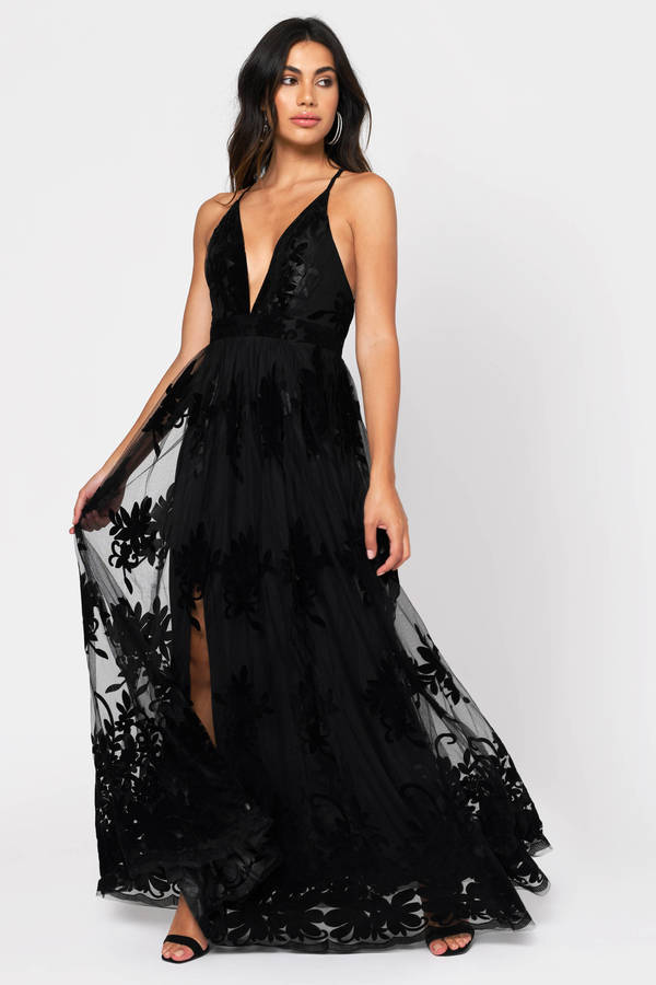 black plunge maxi dress Big sale - OFF 61%