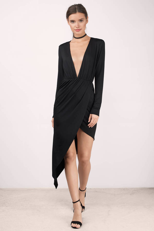 Gorgeous Taupe Wrap Dress - Asymmetric Dress - Wrap Dress - $19 | Tobi US