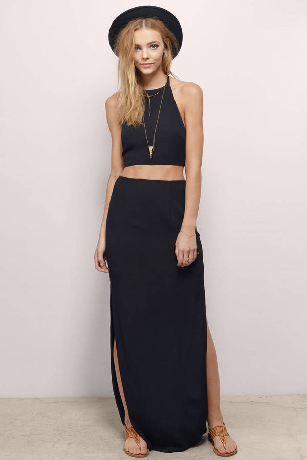 Cute Black Skirt - Side Slit Skirt - Maxi Skirt - Black Skirt - $28 ...