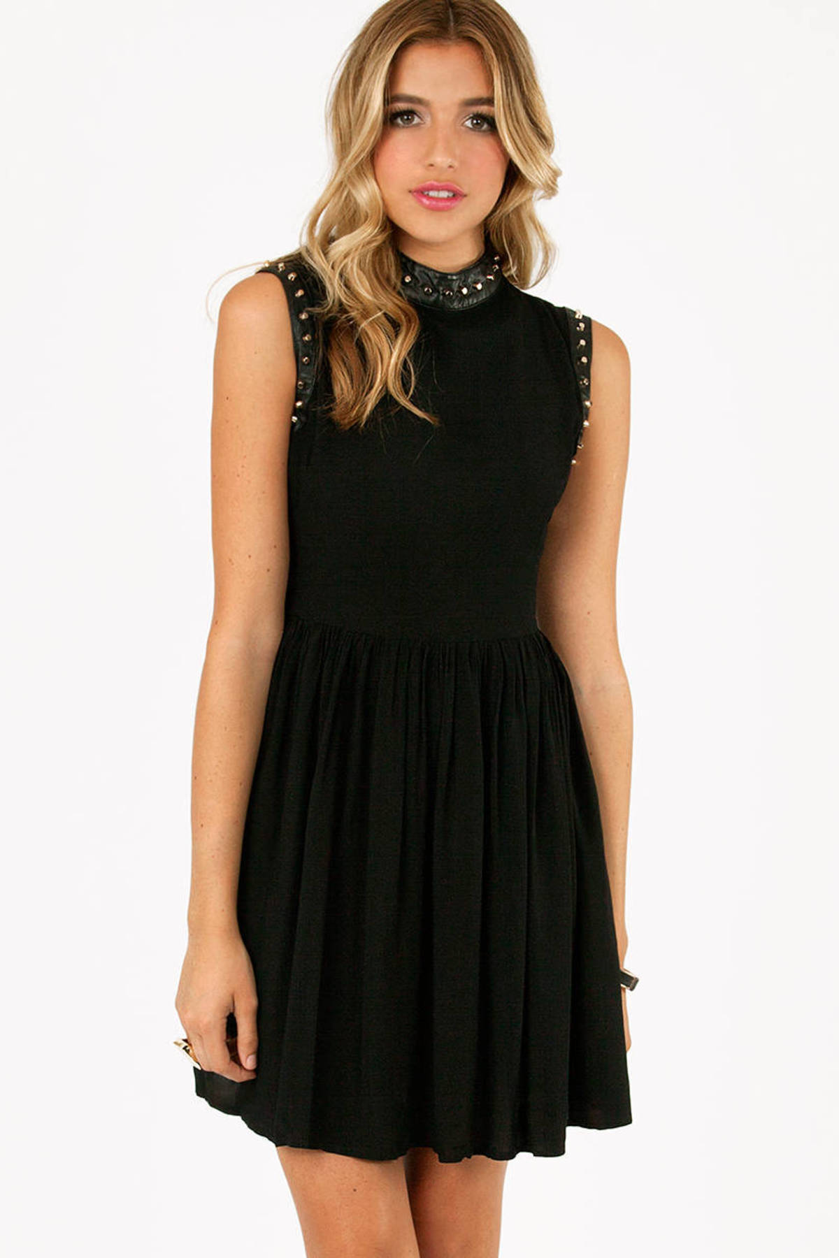Brandi Sleeveless Studded Dress in Black - $19 | Tobi US