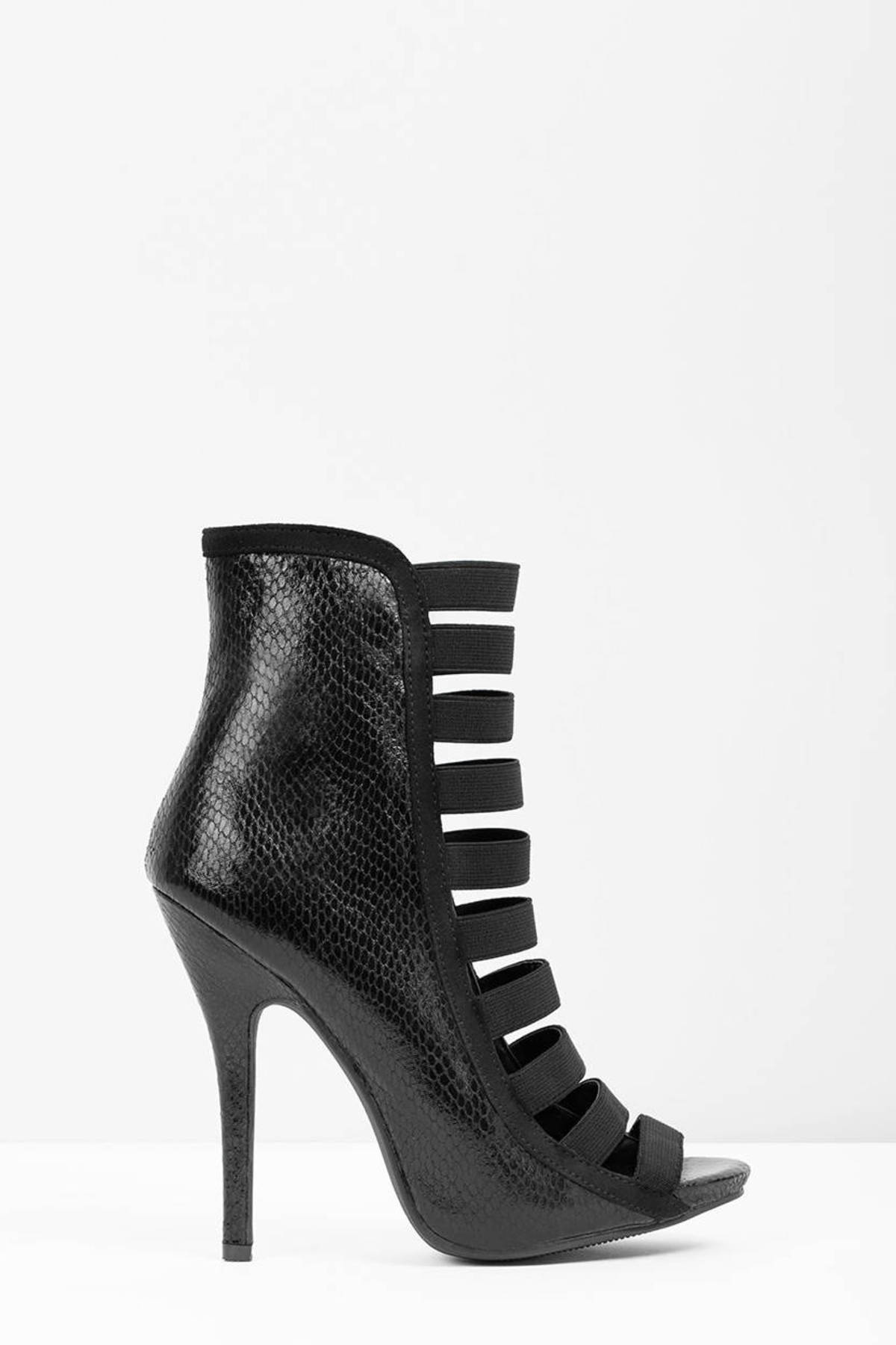 Bridget Multi Strap Booties in Black - $29 | Tobi US