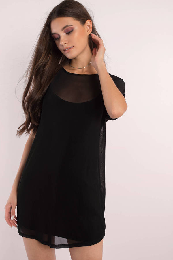 Cute Black Shift Dress - Mesh Dress - Black Dress - Shift Dress - $66 ...