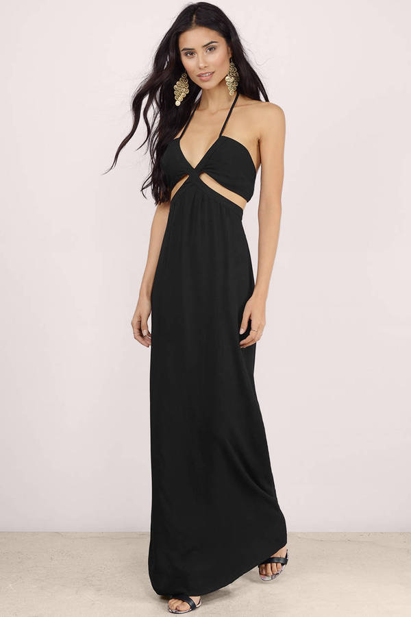 Black Maxi Dress - Halter Maxi Dress - Black Cut Out Dress - $15 | Tobi US