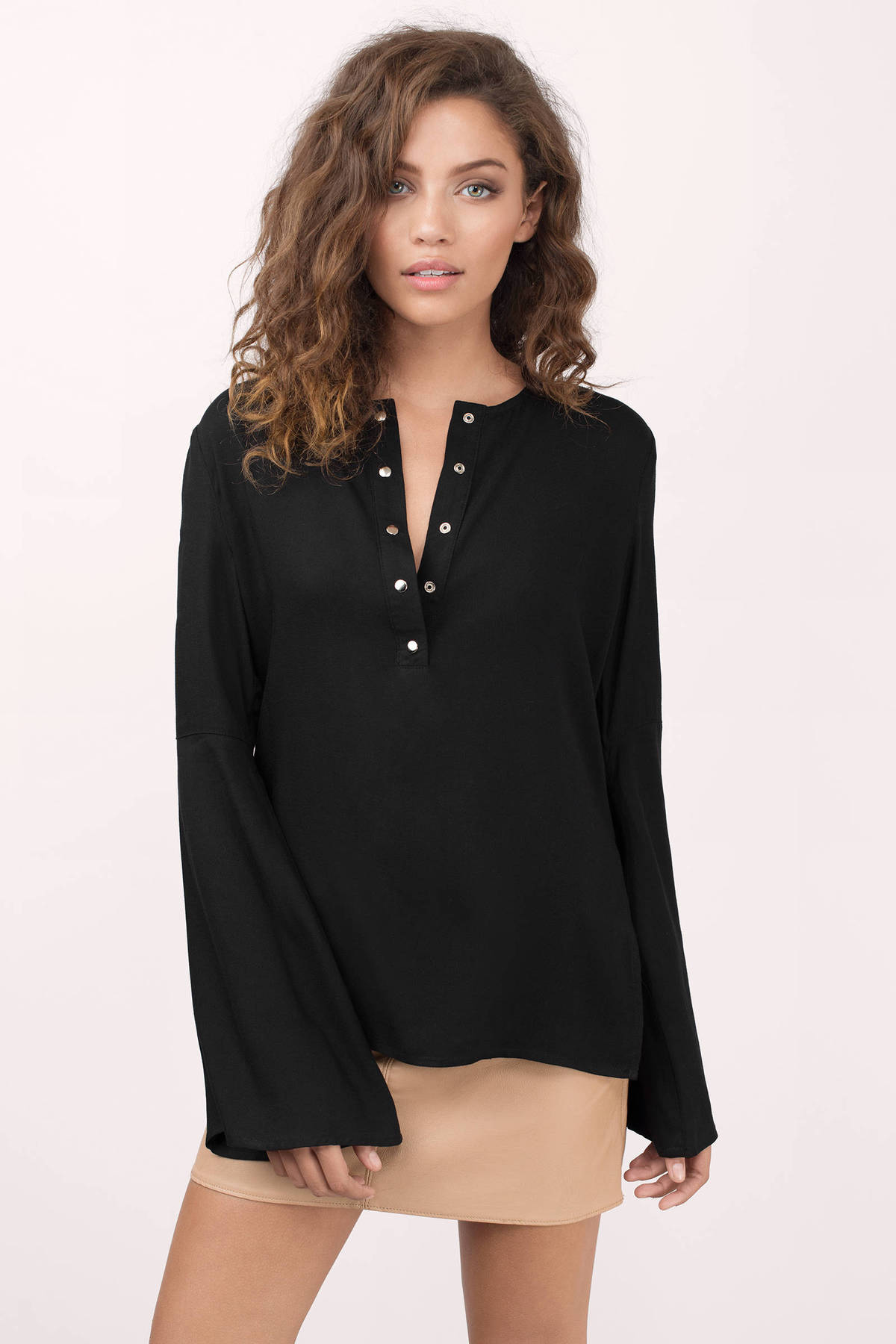 black blouse button up