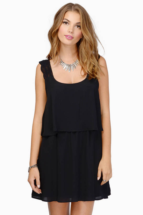Cute Black Day Dress - Black Dress - Tiered Dress - Day Dress - $10 ...