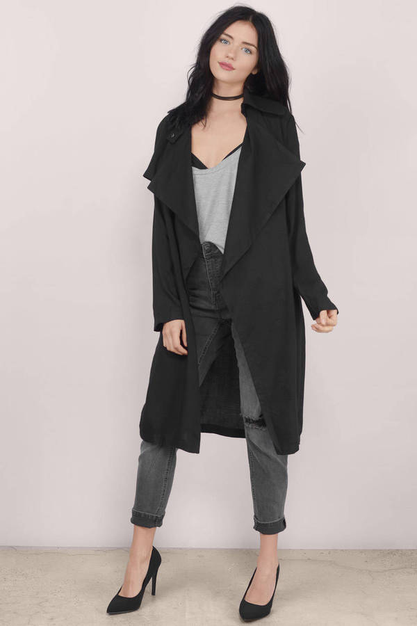 Cloudy Skies Draped Trench Coat - $35 | Tobi US