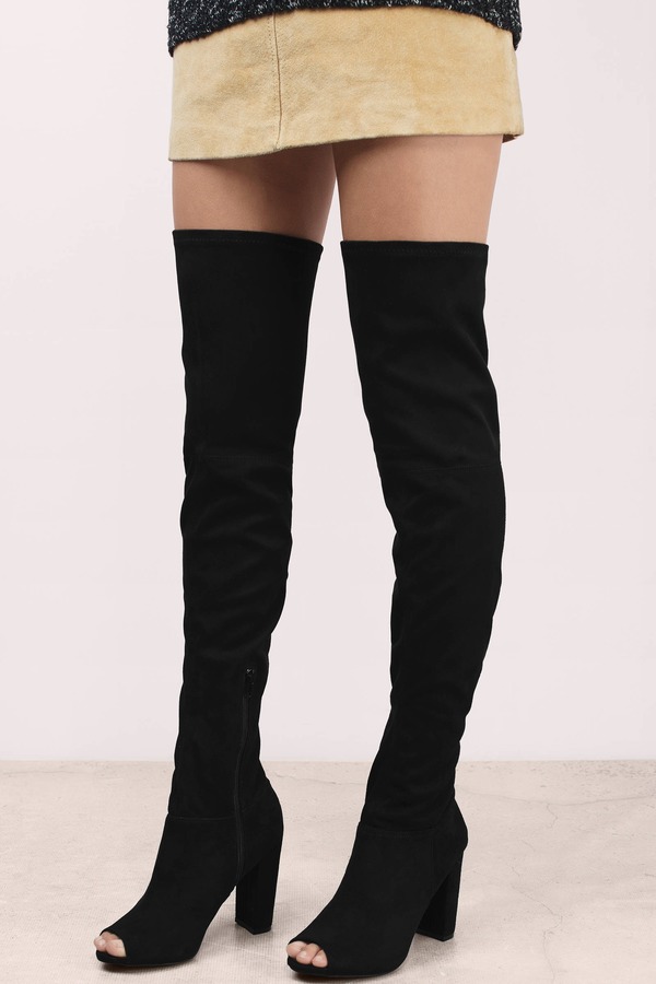 open toe tall boots