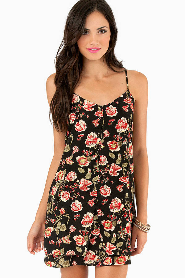 Flower My Vines Cami Dress in Black - $26 | Tobi US