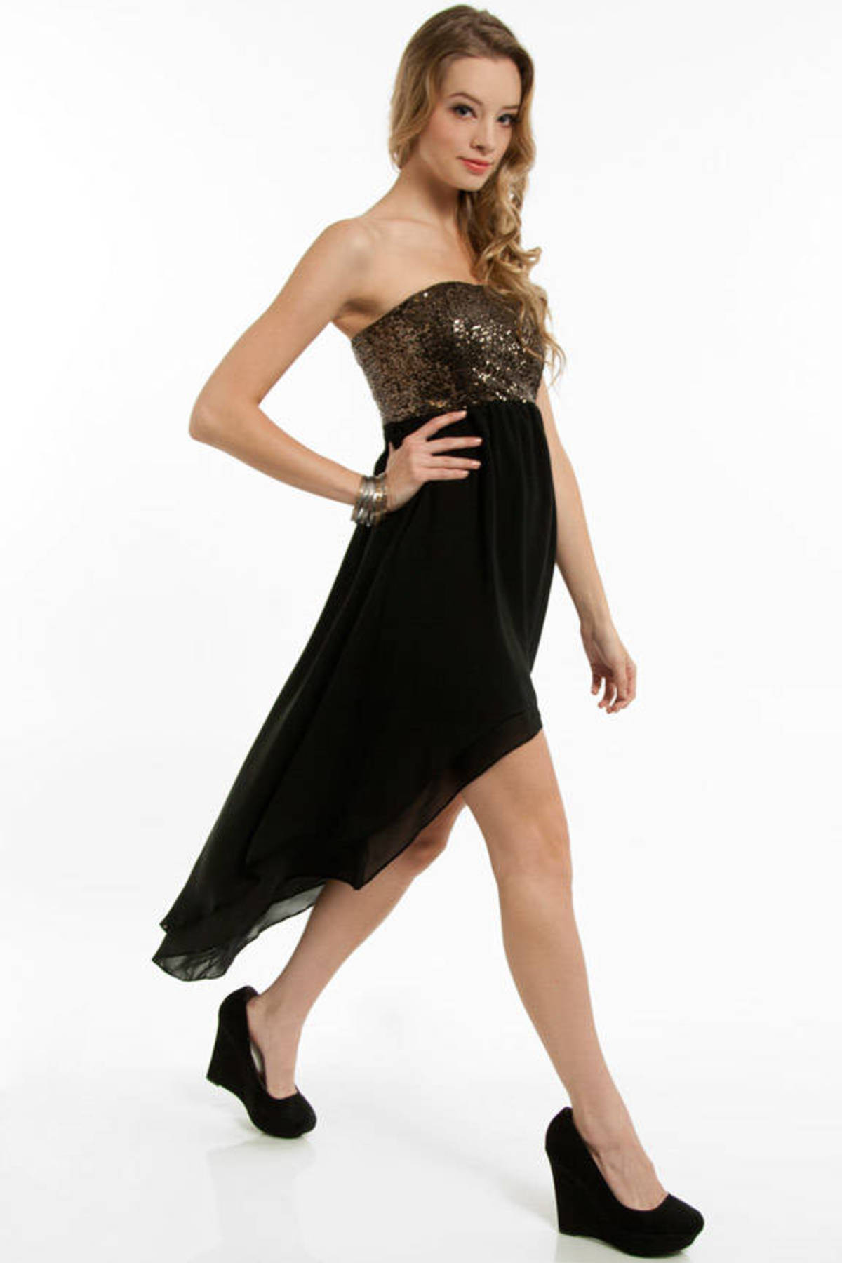 Glimmer Strapless Dress in Black - $25 | Tobi US