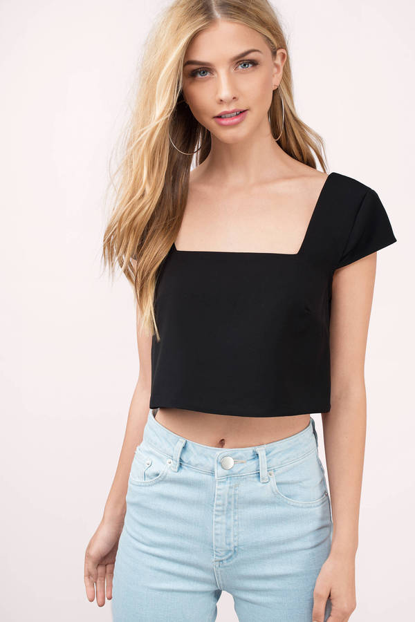 Cute White Crop Top - White Top - Square Neck Top - White Crop Top ...