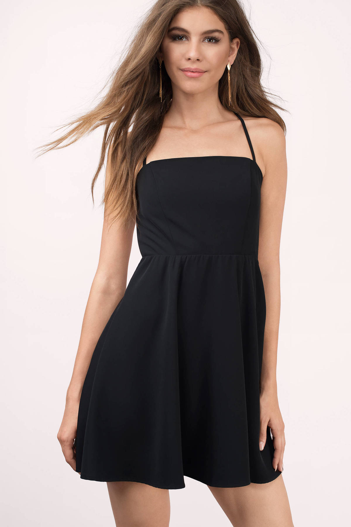 Grace Halter Skater Dress in Black - $15 | Tobi US