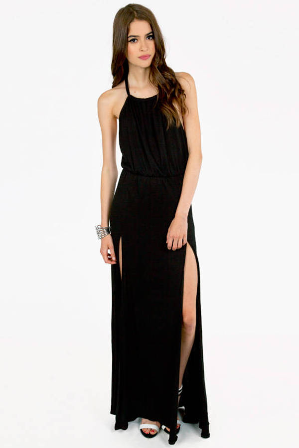 Helen Slit Maxi Dress in Black - $25 | Tobi US