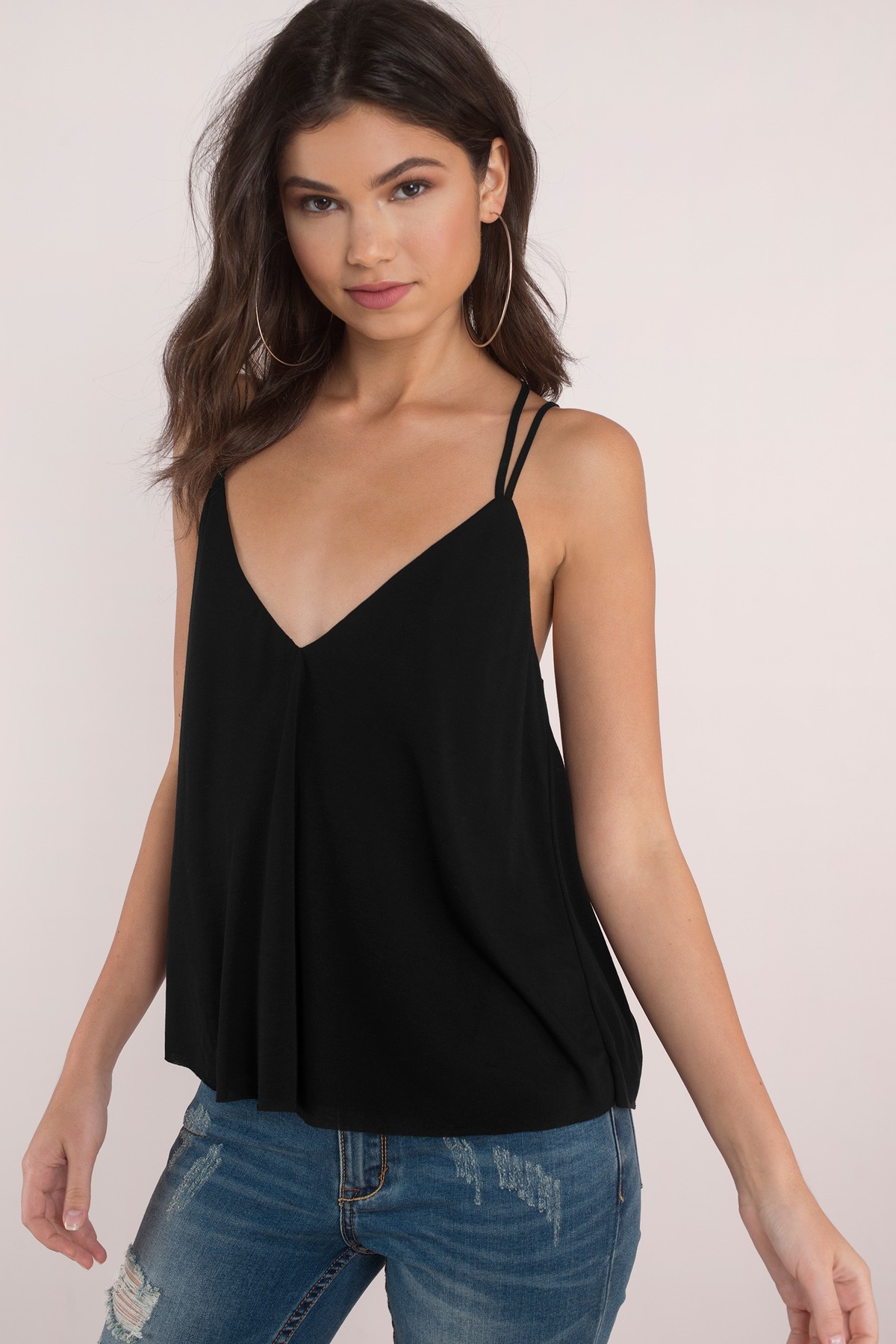 Cute Black Tank Top - Lace Up Top - Black Top - Black Tank - $24 | Tobi US