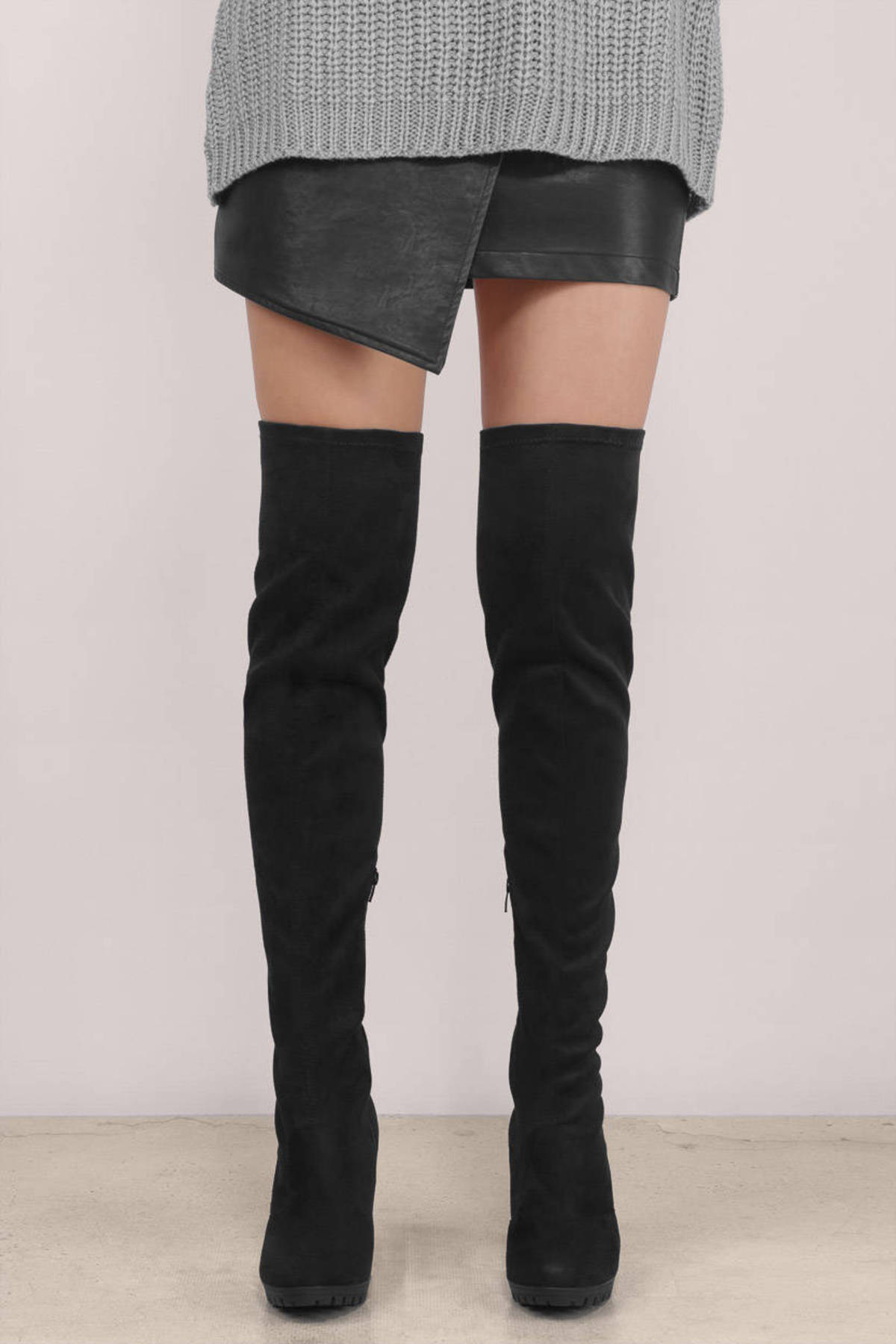 Kimber Over The Knee Boots in Black - $96 | Tobi US
