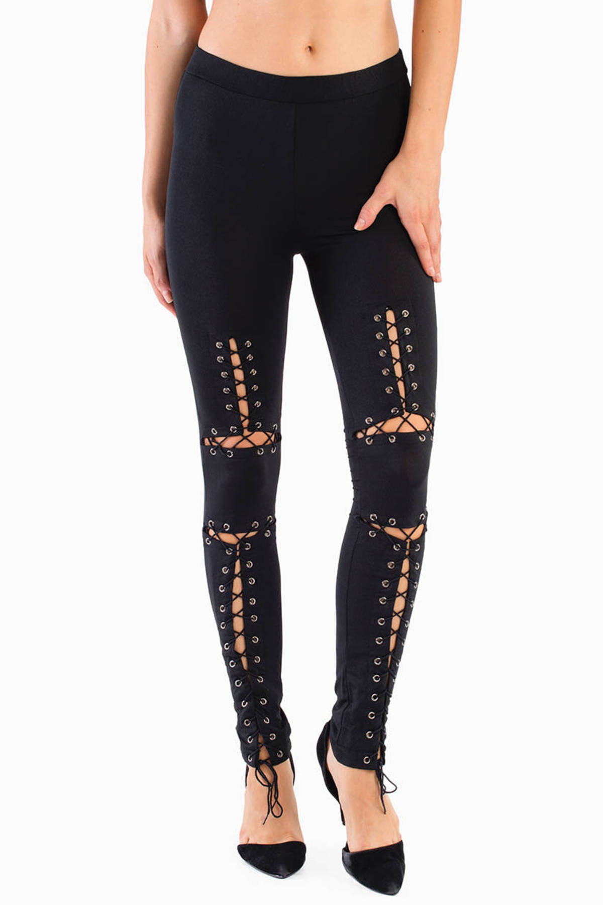 Lace Up Leggings In Black 58 Tobi Us 1830