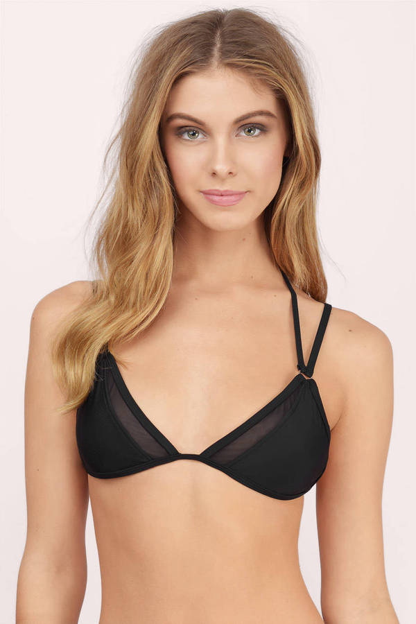 Let Go Black Mesh Strappy Triangle Bikini Top 9 Tobi Us