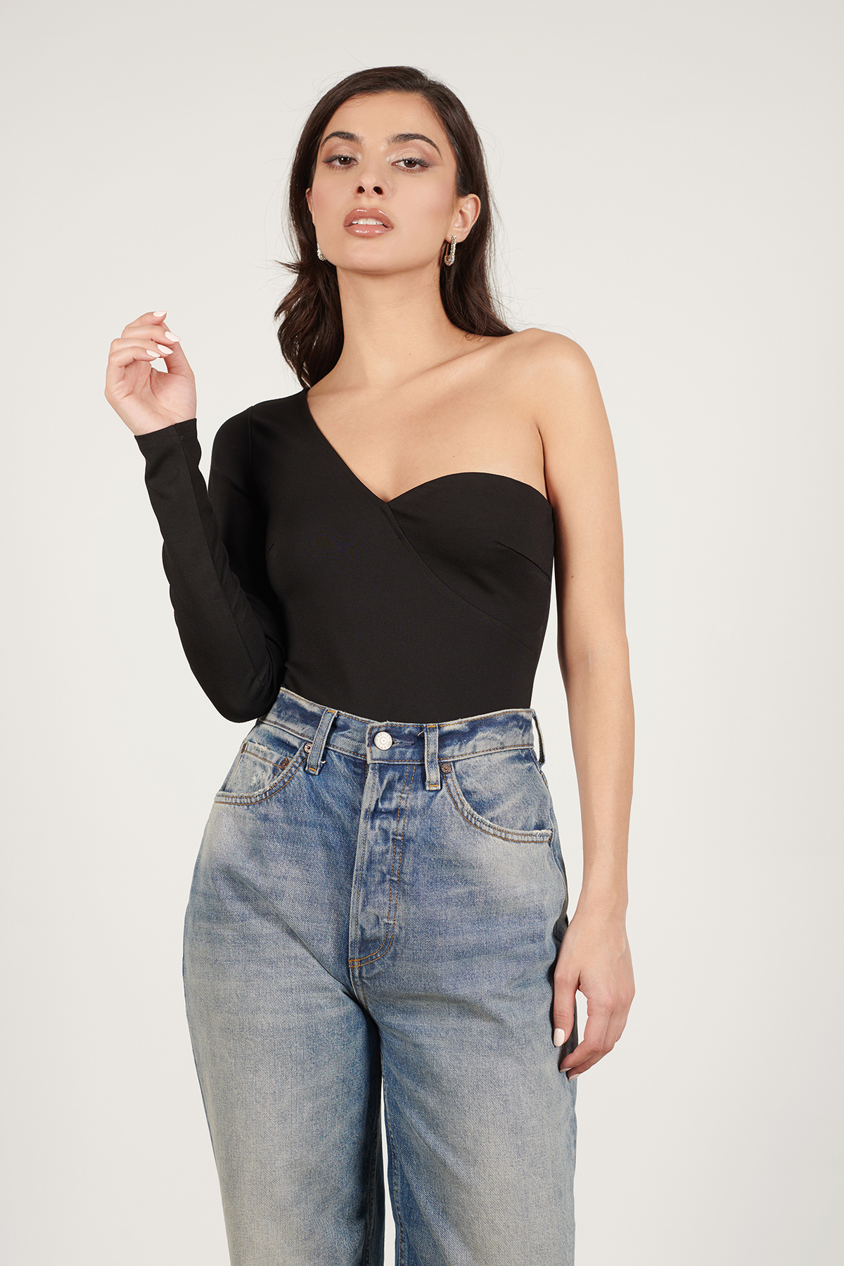 Love Actually Black One Shoulder Bodysuit - $72 | Tobi US