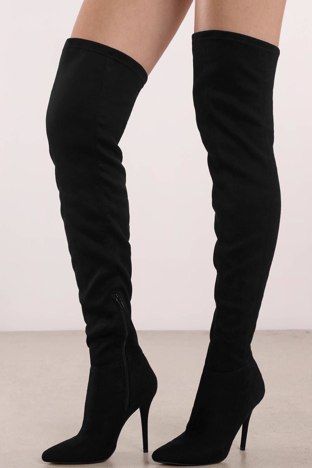 tall black thigh high boots