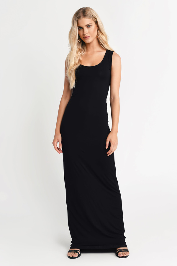 Cute Black Dress - Lace Up Dress - Country Maxi Dress - Maxi Dress ...