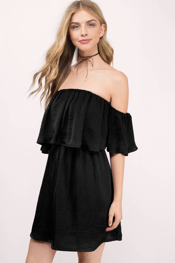 Trendy Black Shift Dress - Off Shoulder Dress - Shift Dress - $17 | Tobi US