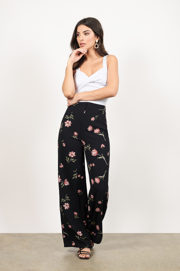 high waisted floral pants