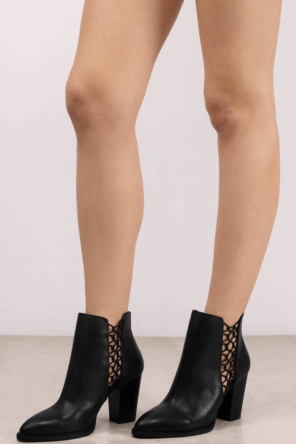 Booties - Ankle Boots - Side Cut Out 