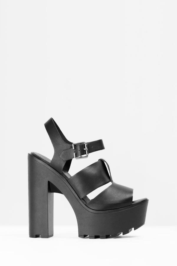 Chic Black Sandals - 90s Inspired Sandals - Black Platform Sandals ...