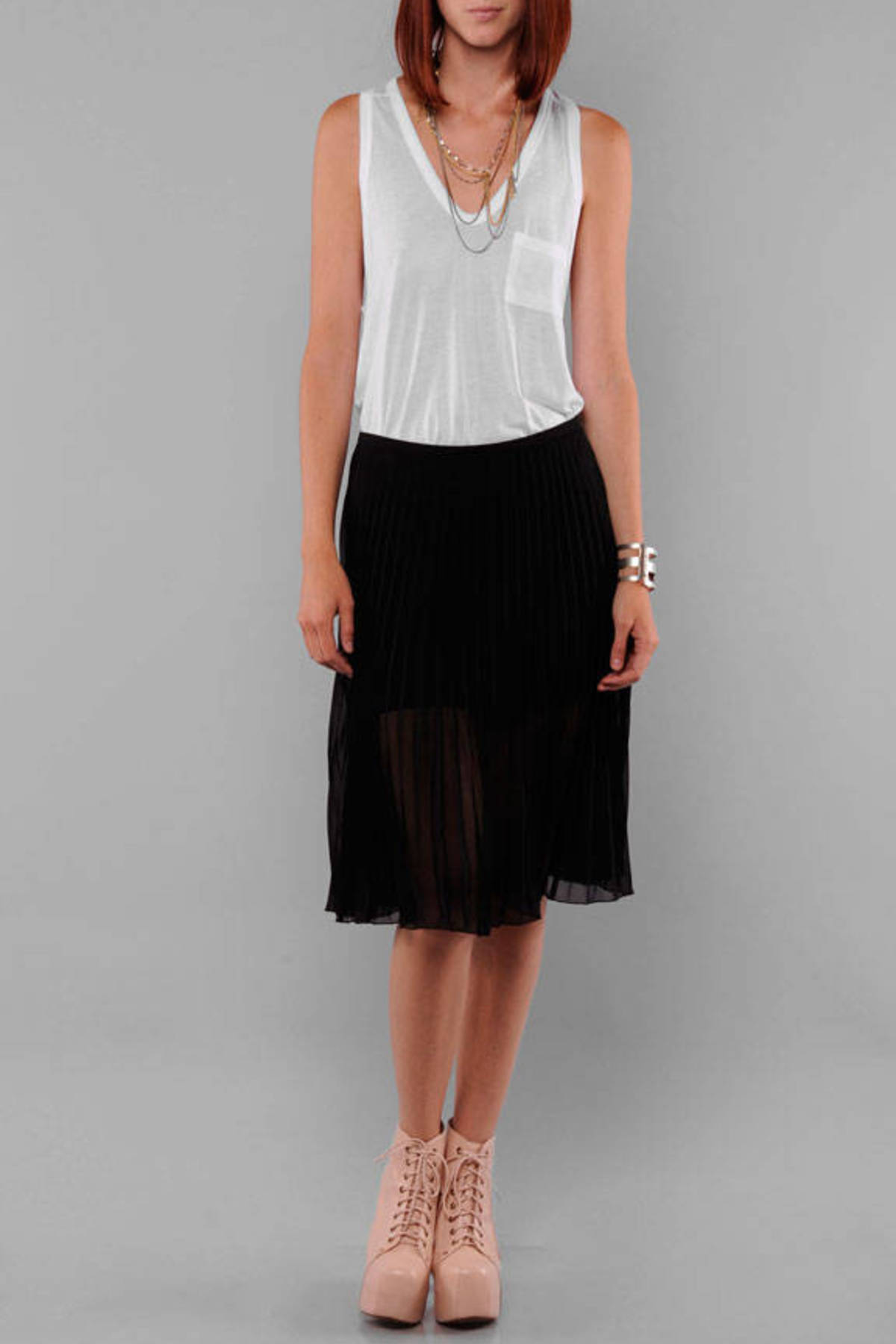 Pleated Skirt in Black - $35 | Tobi US
