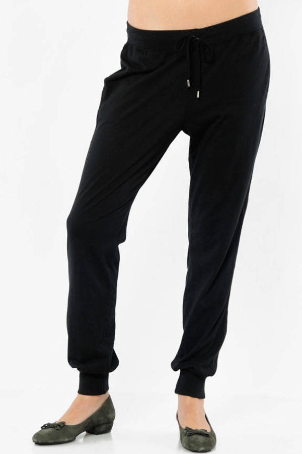 Slim Pull-On Drawstring Pants in Black - $115 | Tobi US